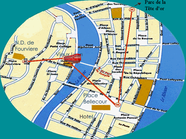 The Devil's Shroud: Part II (Windows) screenshot: A map of Lyon
