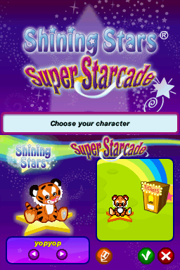 Shining Stars: Super Starcade (Nintendo DS) screenshot: Character selection