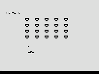 Super ZX80 Invasion (ZX80) screenshot: Starting out (2K version)