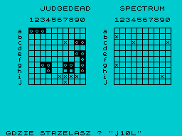 Ships (ZX Spectrum) screenshot: Game in progress