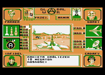 Global War (Atari 8-bit) screenshot: The bunny rocket