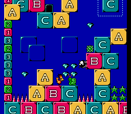 Alfred Chicken (NES) screenshot: Alphabet Land