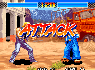 Aggressors of Dark Kombat (Neo Geo) screenshot: ATTACK