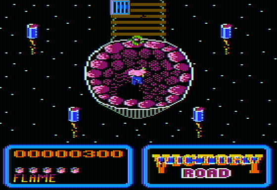 Ikari Warriors II: Victory Road (Apple II) screenshot: Our road to victory begins here!
