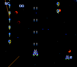 Summer Carnival '93: Nexzr Special (TurboGrafx CD) screenshot: Not much of a default weapon, eh?..