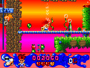 Trolls (Amiga) screenshot: Start of Sodapop Land Area 2