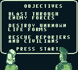 Total Carnage (Game Boy) screenshot: Intro screen 2