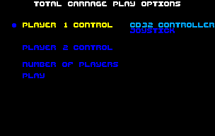 Total Carnage (Amiga CD32) screenshot: Choose controller