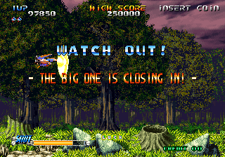 Blazing Star (Neo Geo) screenshot: The big one is closing in, apparently.