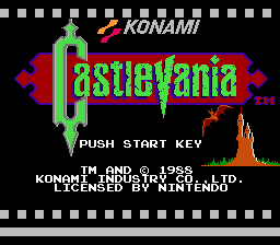 Castlevania (NES) screenshot: Europe Title screen