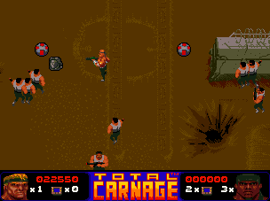 Total Carnage (Amiga) screenshot: Mayhem (ECS)