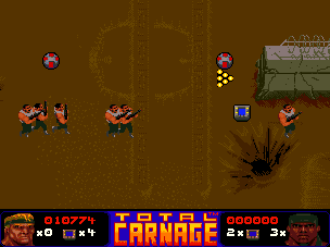 Total Carnage (Amiga) screenshot: Mayhem (AGA)