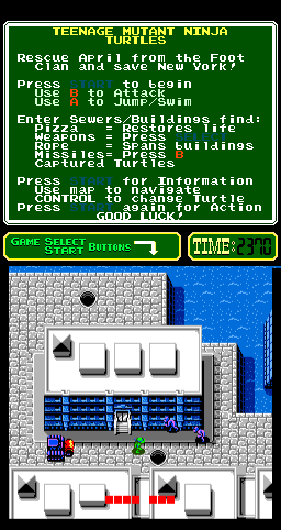 Teenage Mutant Ninja Turtles (Arcade) screenshot: Entrance to a sewer.