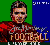 Joe Montana Football (Game Gear) screenshot: Title screen