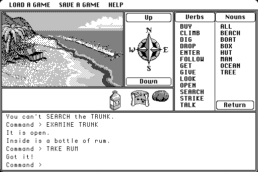 Mindshadow (Macintosh) screenshot: On a beach