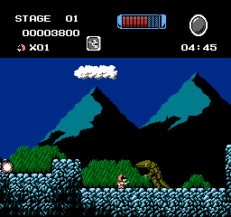 Ultraman: Kaijū Teikoku no Gyakushū (NES) screenshot: This isn't going to be a fair fight