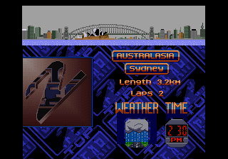 Top Gear 2 (Amiga CD32) screenshot: Next race: Sydney