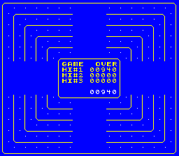 Head-On (Arcade) screenshot: Game over