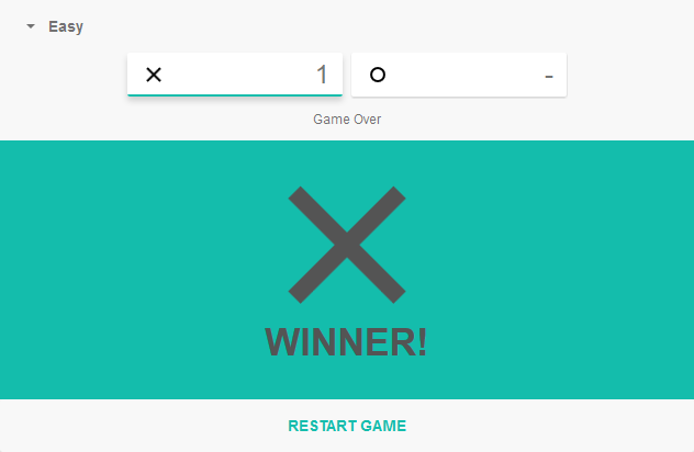 Tic Tac Toe (Browser) screenshot: I win!