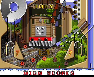 Thomas the Tank Engine and Friends Pinball (Amiga CD32) screenshot: Toby's table