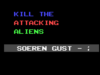 Kill the Attacking Aliens (Videopac+ G7400) screenshot: Title screen.