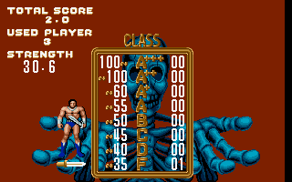 Golden Axe (DOS) screenshot: Total Score and Class
