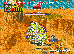 King of the Monsters 2: The Next Thing (Neo Geo) screenshot: Stuck in a spider web