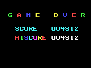 Kill the Attacking Aliens (Videopac+ G7400) screenshot: Game over.