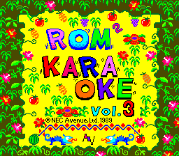 ROM² Karaoke: Volume 3 (TurboGrafx CD) screenshot: Title screen