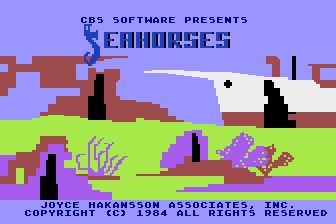 Sea Horse Hide'n Seek (Atari 8-bit) screenshot: Title screen