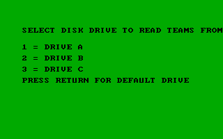 Pure-Stat College Basketball (DOS) screenshot: Select Disk Drive