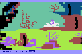 Sea Horse Hide'n Seek (Atari 8-bit) screenshot: Strolling along