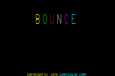 Bounce (Compucolor II) screenshot: Title screen (Bounce)