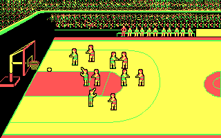 Pure-Stat College Basketball (DOS) screenshot: Bad pass