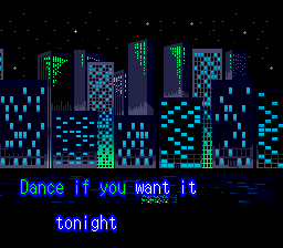 ROM² Karaoke Vol. 4: Choito Otona!? (TurboGrafx CD) screenshot: Dance If You Want It: in progress