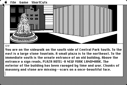 Fahrenheit 451 (Macintosh) screenshot: Near the Plaza Hotel