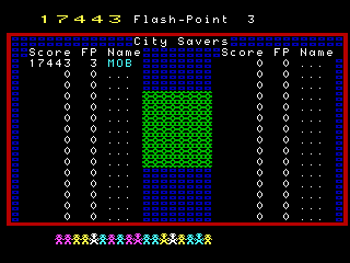 Flash Point (Videopac+ G7400) screenshot: The high score table.