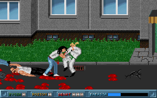 Franko: The Crazy Revenge (DOS) screenshot: Knee to the jaw