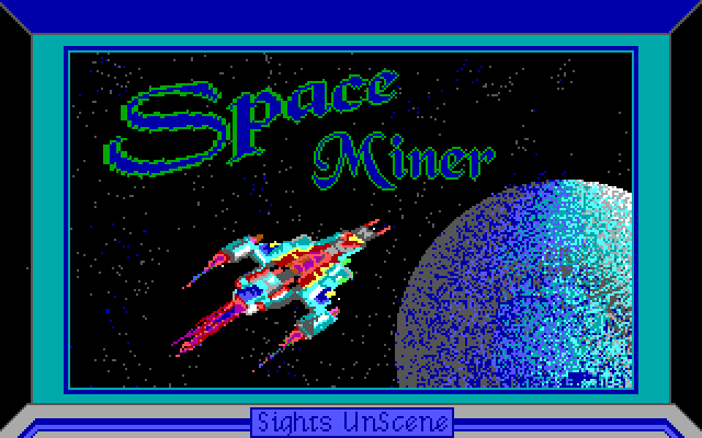 Space Miner (DOS) screenshot: The title screen