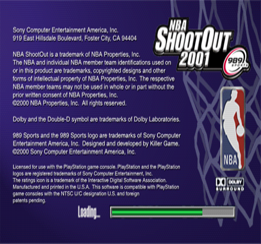 Screenshot of NBA ShootOut 2001 (PlayStation, 2000) - MobyGames