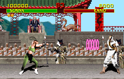 Mortal Kombat (Arcade) screenshot: Energy circles