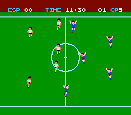Soccer (NES) screenshot: Goal celebration.