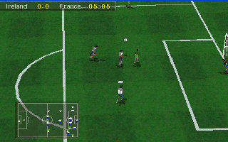 Olympic Soccer (DOS) screenshot: First Attack