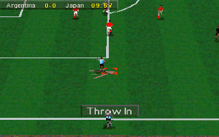 Olympic Soccer (DOS) screenshot: Throw In