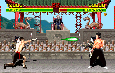 Mortal Kombat (Arcade) screenshot: Green special attack