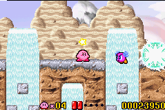 Kirby: Nightmare in Dreamland (Game Boy Advance) screenshot: The backgrounds are a whole lot more detailed than in the NES version, too.