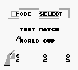 Football International (Game Boy) screenshot: Mode select.