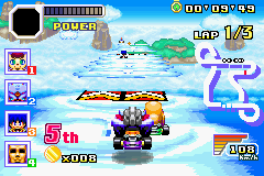 Konami Krazy Racers (Game Boy Advance) screenshot: Road in the sky