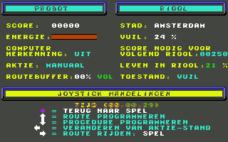 Floyd the Droid (Commodore 64) screenshot: Main Menu (Dutch)