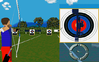 Olympic Games: Atlanta 1996 (DOS) screenshot: Archery Targeting